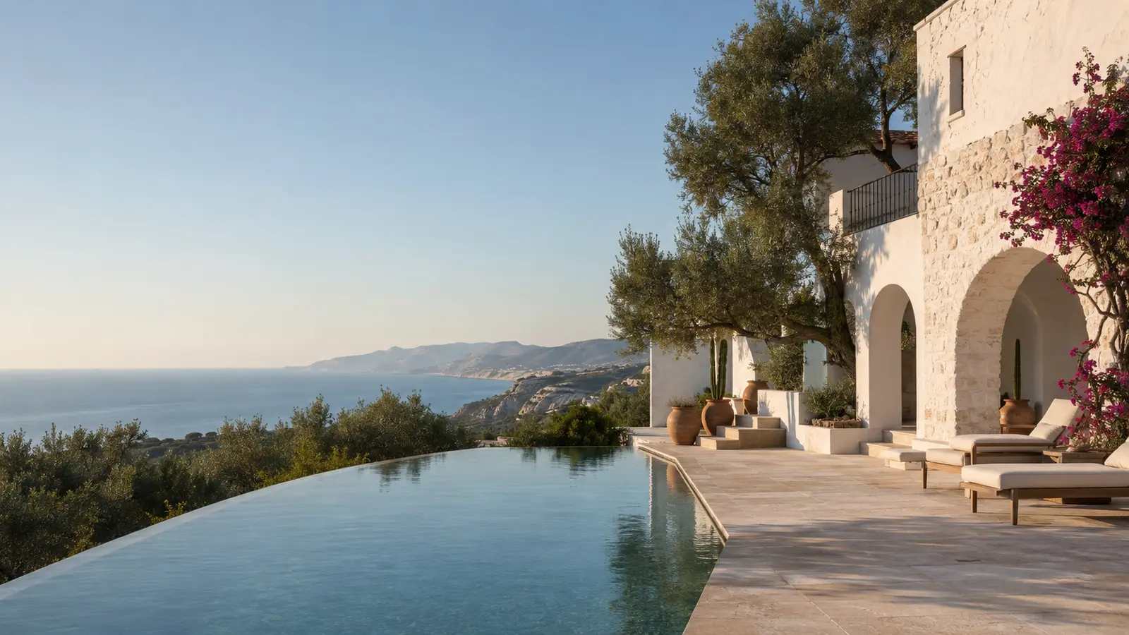 Fictional Casa Neravia Spanish hospitality website concept with a Mediterranean coastal retreat